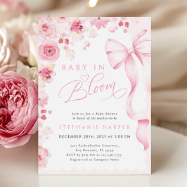 Roze Baby in Bloom Baby shower Kaart