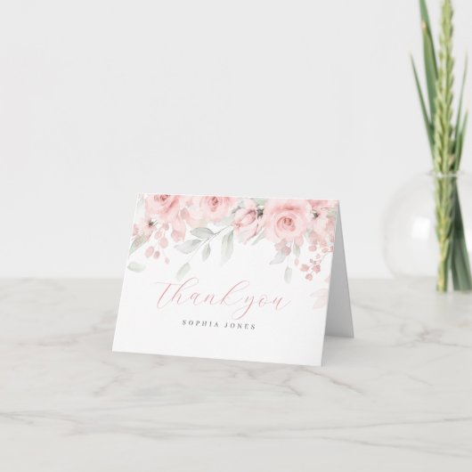 Roze Baby in Bloom Bedankkaart (Voorkant)