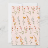 Roze Baby in Bloom Bloemen Meisje Douche Wildflowe Kaart (Achterkant)