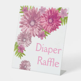 Roze Baby in Bloom Brunch Douche Luier Raffle Reclamebord Met Voetstuk