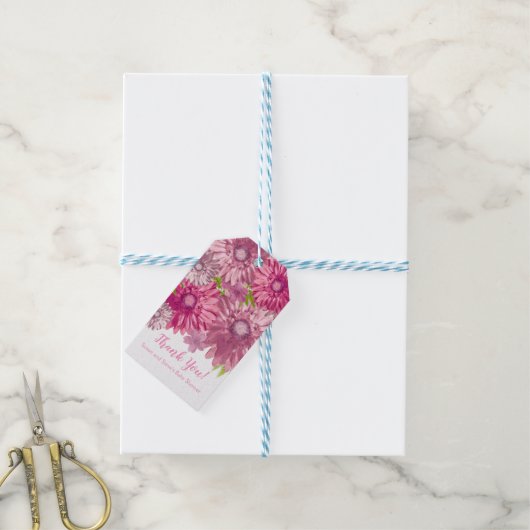 Roze Baby in Bloom Brunch Shower Cadeaulabel (Met Touw)