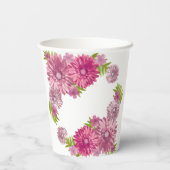 Roze Baby in Bloom Brunch Shower Papieren Bekers (Achterkant)