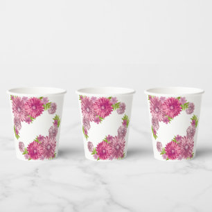 Roze Baby in Bloom Brunch Shower Papieren Bekers