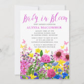 Roze Baby in Bloom Floral Baby shower Kaart (Voorkant)