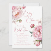 Roze Baby in Bloom Floral Modern Baby shower Kaart (Voorkant)