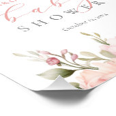 Roze Baby in Bloom Meisje Baby shower Welkomstbord Foto Afdruk (Hoek)