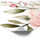 Roze Baby in Bloom Meisje Baby shower Welkomstbord Poster (Hoek)