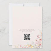 Roze Baby In Bloom QR Code Baby Shower Kaart (Achterkant)