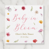 Roze Baby in Bloom Shower Bedankjes Labels (Voorkant)