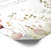 Roze Baby in Bloom Wildflower Belly Guessing spel Poster (Hoek)