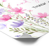 Roze Baby in Bloom Wildflower Kaarten en Geschenke Poster (Hoek)