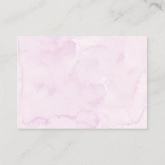 Roze Baby in Bloom Wildflower Raad Hoeveel Spel Informatiekaartje (Achterkant)