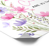 Roze Baby in Bloom Wildflower Raad Hoeveel Spel Poster (Hoek)