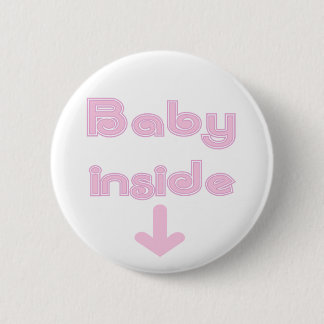 Roze Baby Inside - Gepersonaliseerd Ronde Button 5,7 Cm