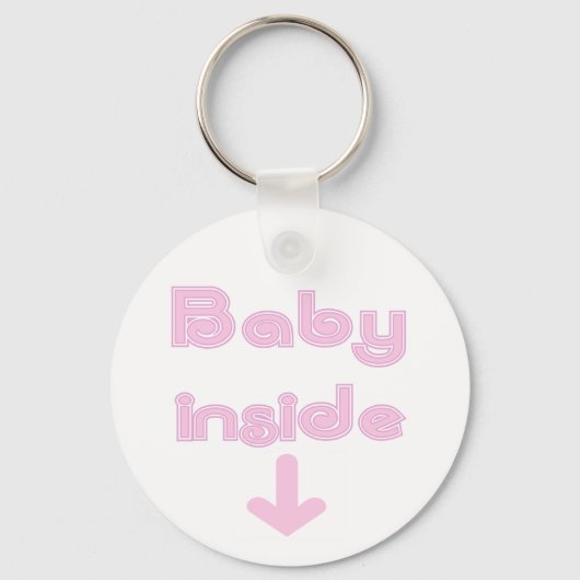 Roze Baby Inside - Gepersonaliseerd Sleutelhanger (Voorkant)