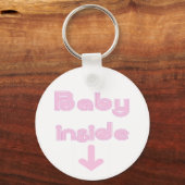Roze Baby Inside - Gepersonaliseerd Sleutelhanger (Voorkant)