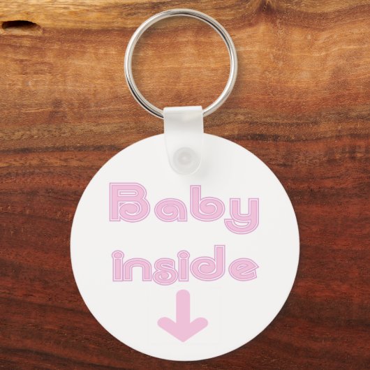 Roze Baby Inside - Gepersonaliseerd Sleutelhanger (Voorkant)