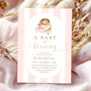 Roze Baby is Brewing Baby Shower Kaart