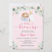 Roze Baby is het Baby shower van afkickkoffie Kaart (Voorkant)
