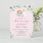 Roze Baby is het Baby shower van afkickkoffie Kaart (Staand voorkant)