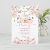 Roze Baby is het brouwen van Tea Pumpkin Herfst Ba Kaart (Staand voorkant)