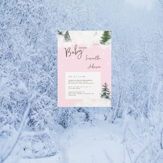 Roze Baby is het Koude Buiten Baby shower Kaart