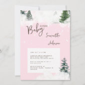 Roze Baby is het Koude Buiten Baby shower Kaart (Voorkant)