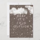 Roze Baby is het Koude Buiten Baby shower Kaart (Achterkant)