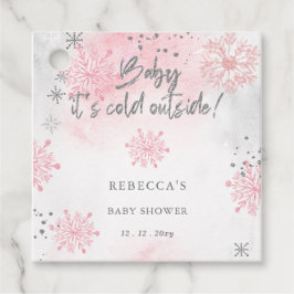 Roze Baby is koud buiten Baby shower Bedankjes Labels