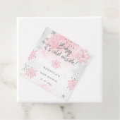 Roze Baby is koud buiten Baby shower Bedankjes Labels (In situ)