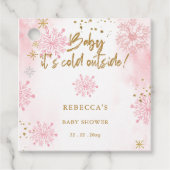 Roze Baby is koud buiten Baby shower Bedankjes Labels (Voorkant)
