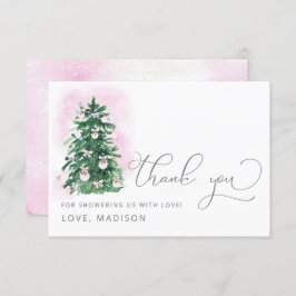 Roze baby is koud buiten baby shower bedankkaart