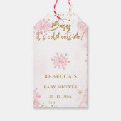 Roze Baby is koud buiten Baby shower Cadeaulabel (Voorkant)