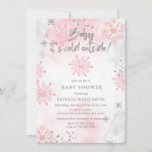 Roze Baby is koud buiten Baby shower Kaart (Voorkant)
