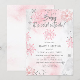 Roze Baby is koud buiten Baby shower Kaart