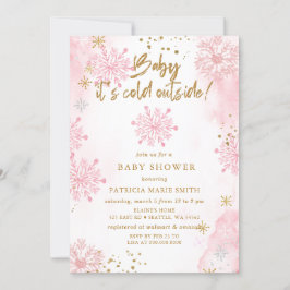 Roze Baby is koud buiten Baby shower Kaart