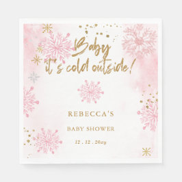 Roze Baby is koud buiten Baby shower Servet