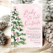 Roze Baby is koud buiten Baby shower uitnodiging