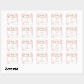 Roze Baby is koud buiten Baby shower Vierkante Sticker (Vel)