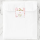 Roze Baby is koud buiten Baby shower Vierkante Sticker (Tas)