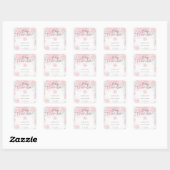 Roze Baby is koud buiten Baby shower Vierkante Sticker (Vel)
