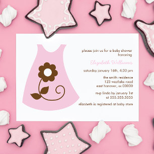 Roze Baby Jurk Meisje Baby shower Kaart