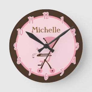 Roze Baby kamer gepersonaliseerde klok