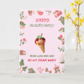 ROZE BABY KINDEREN WENSKAART KAART (Gele Bloem)