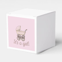 Roze baby kinderwagen gunstbox