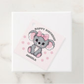 Roze Baby Koala Beer Bedankjes Labels (In situ)