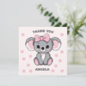 Roze Baby Koala Beer Bedankkaart (Staand voorkant)