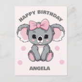 Roze Baby Koala Beer Briefkaart (Voorkant)