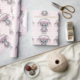 Roze Baby Koala Beer Cadeaupapier