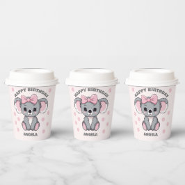 Roze Baby Koala Beer Papieren Bekers
